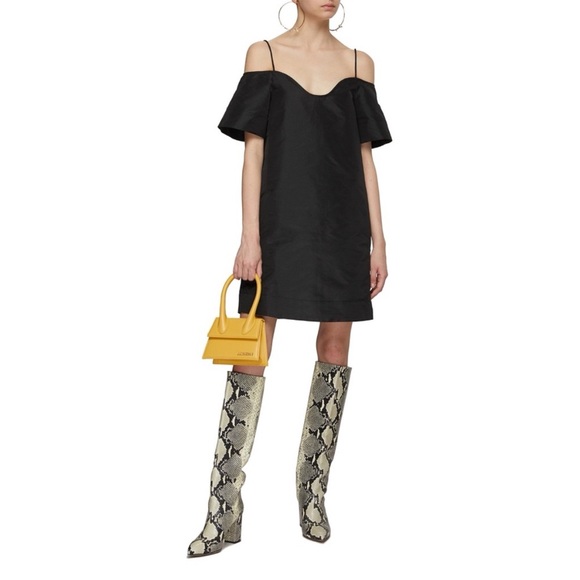 Ganni Elegant Black Off-Shoulder Dress - Picture 2 of 6